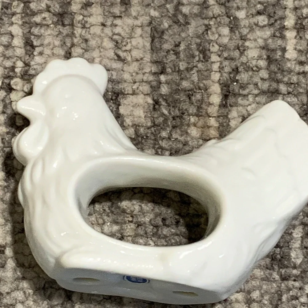 Action Porcelain Napkin Rings Set of 4 Farm Animals‎ Made in Japan Vintage 1984